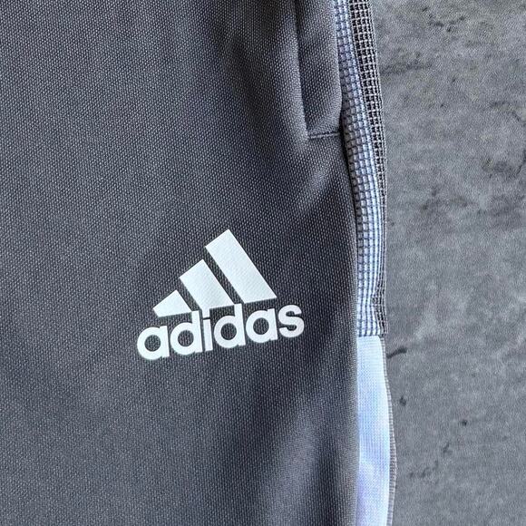 Vintage Y2K Adidas Grey & White Three Stripes Technical Cyber Grunge Sweatpants - Picture 3 of 4